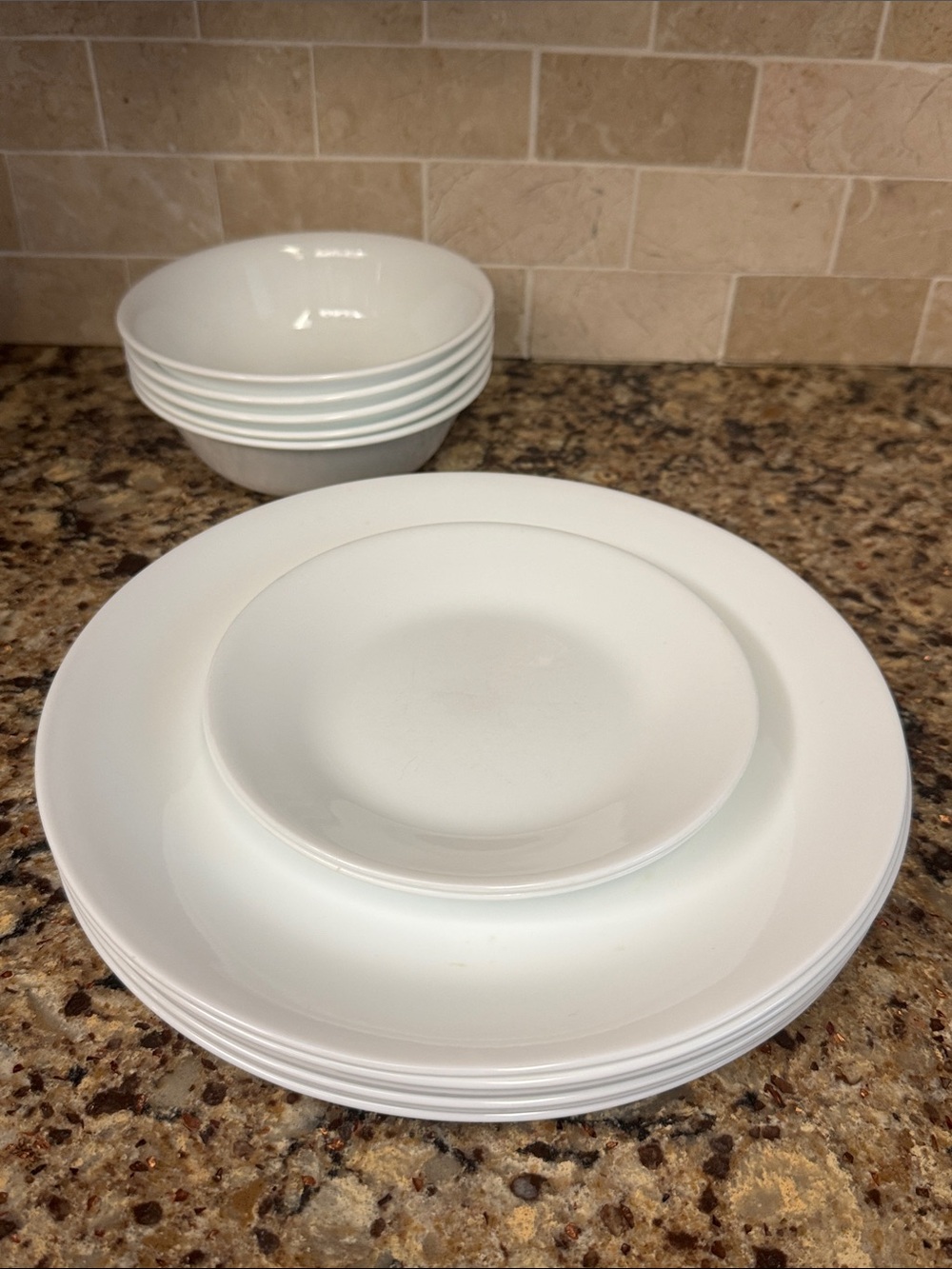 Corelle Winter Frost Assorted Dinnerware Plates Bowls Side Plates Set of 14